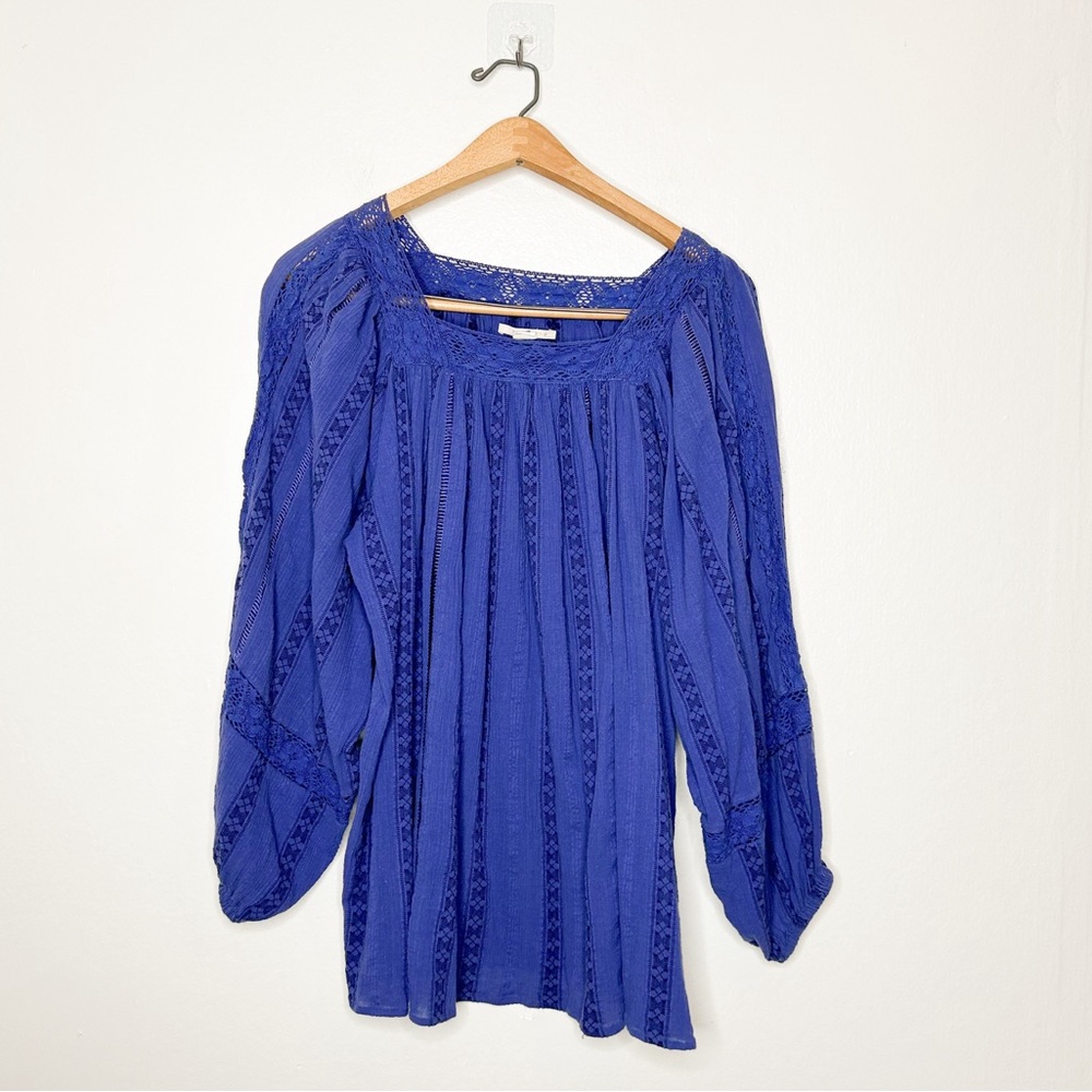 Anthropologie Blue Lace Blouse - Picture 2 of 7